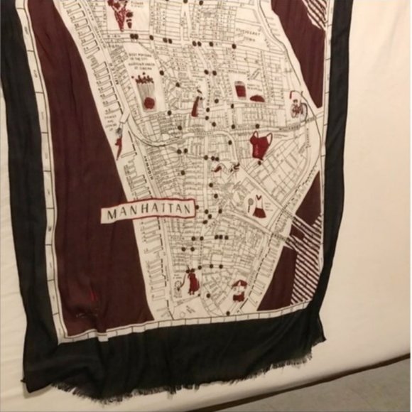 kate spade new york map oblong scarf nwot - Picture 4 of 7